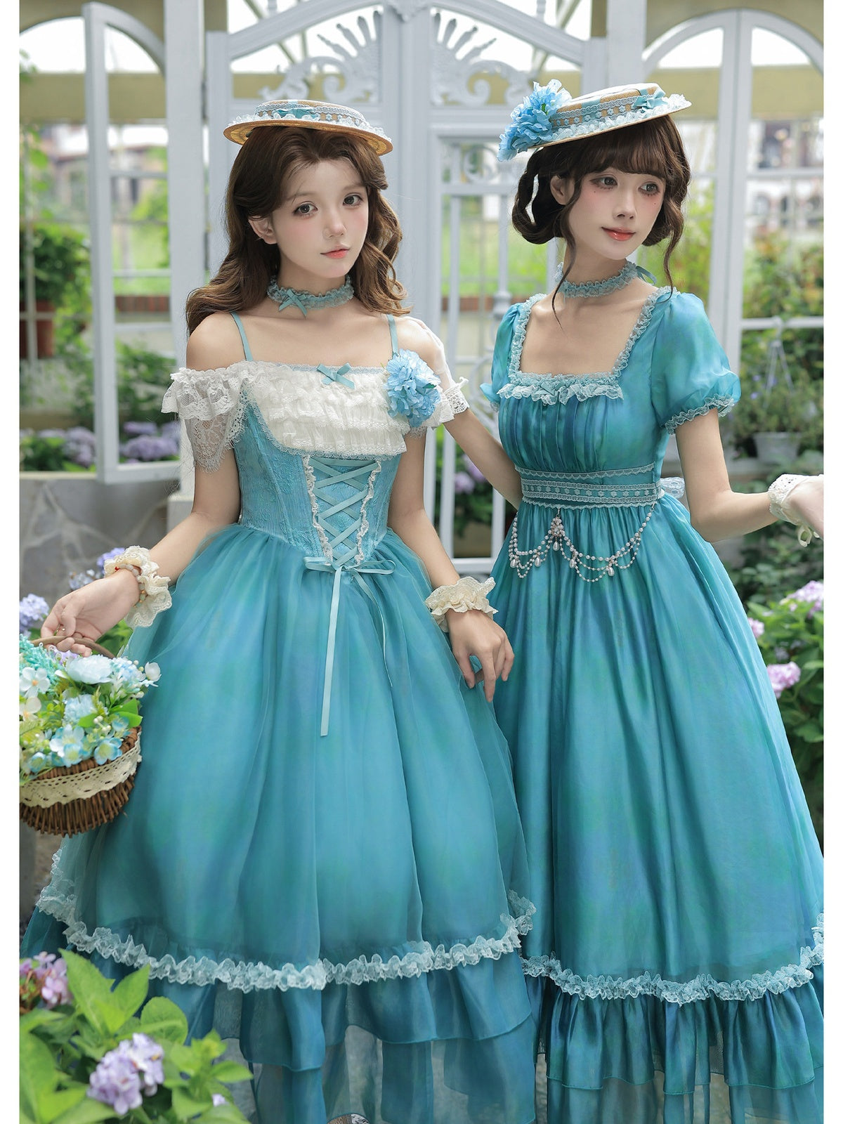 Empire Lolita Long OP Set with Belt, Chain & Choker