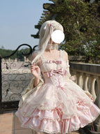 Sweet Pink Lolita JSK Dress Set: Princess Coming of Age Gown
