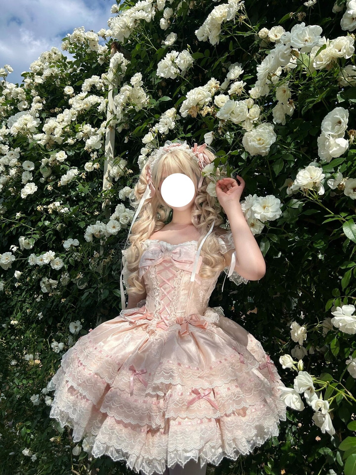 Pink Sweet Lolita Princess Dress - Ruffle Lace Layered Cake Skirt