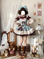 Mint Chocolate Sweet Lolita JSK Dress Set with Knit Blouse