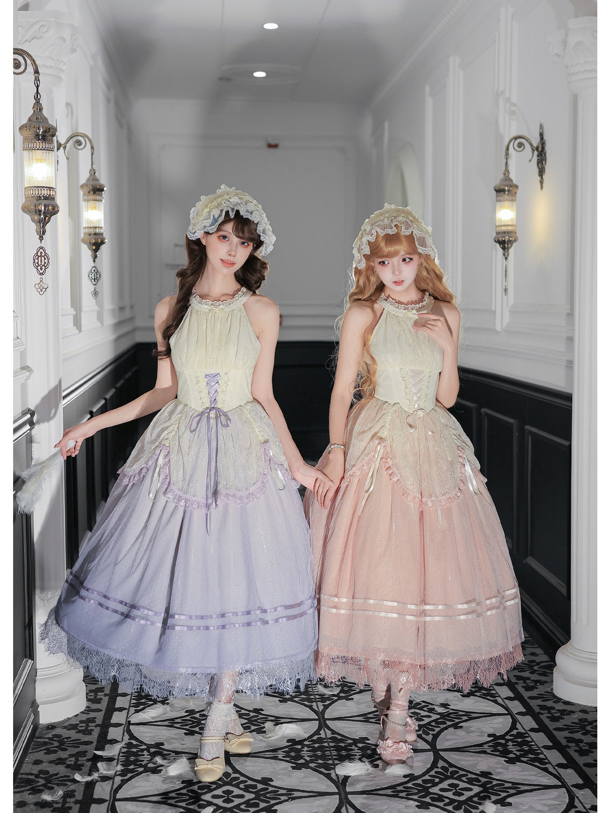 Purple Classic Lolita Halter Long JSK with Waist Boning