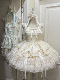 Apricot Ballet Lolita JSK Dress with Train | Sweet Princess Gown