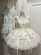 Apricot Ballet Lolita JSK Dress with Train | Sweet Princess Gown