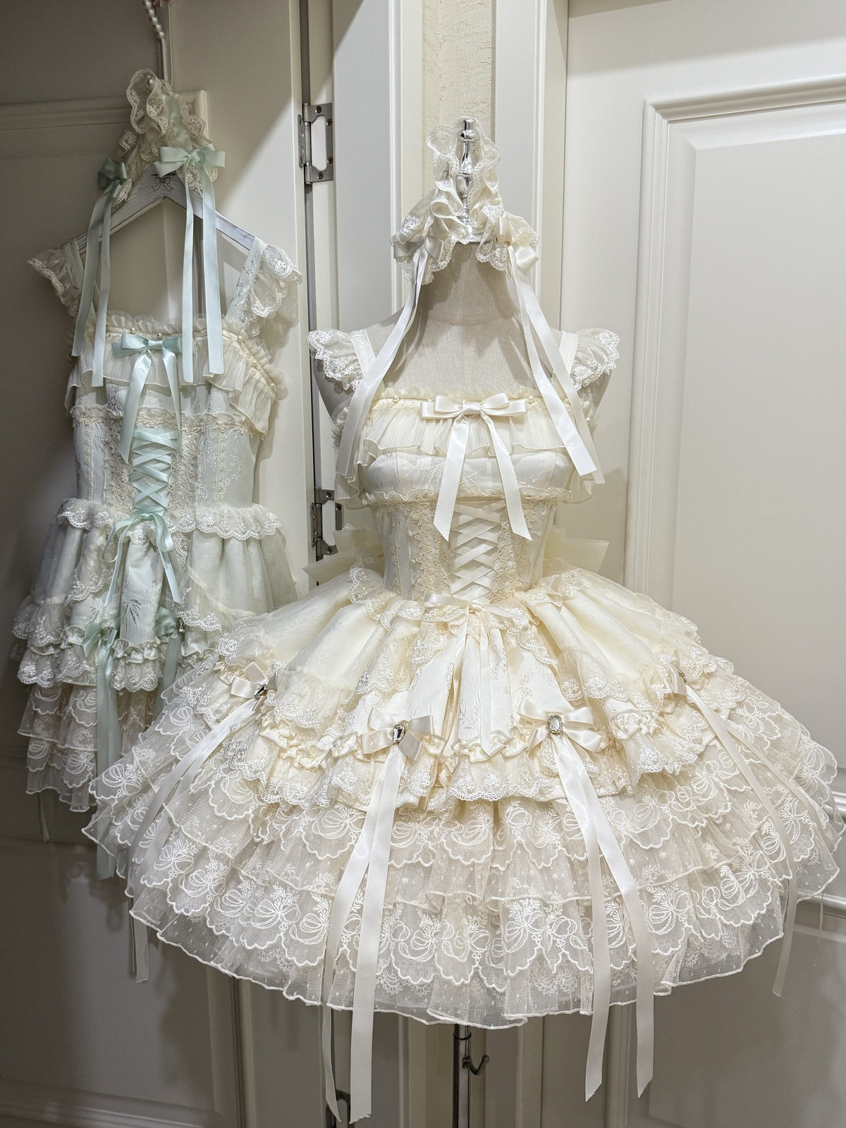 Apricot Ballet Lolita JSK Dress with Train | Sweet Princess Gown