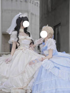 Elegant Cream Lolita Wedding OP Dress: 18th Birthday Ball Gown