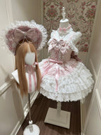 Pink Ballet Lolita JSK Dress with Back Bow | Suspender Gown