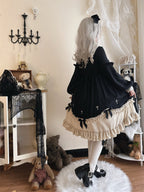 Classic Gothic Black Lolita OP Long Sleeve Dress | Plus Size