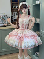 Pink Balletcore Lolita JSK Dress Set | Elegant Ballet Style Jumper