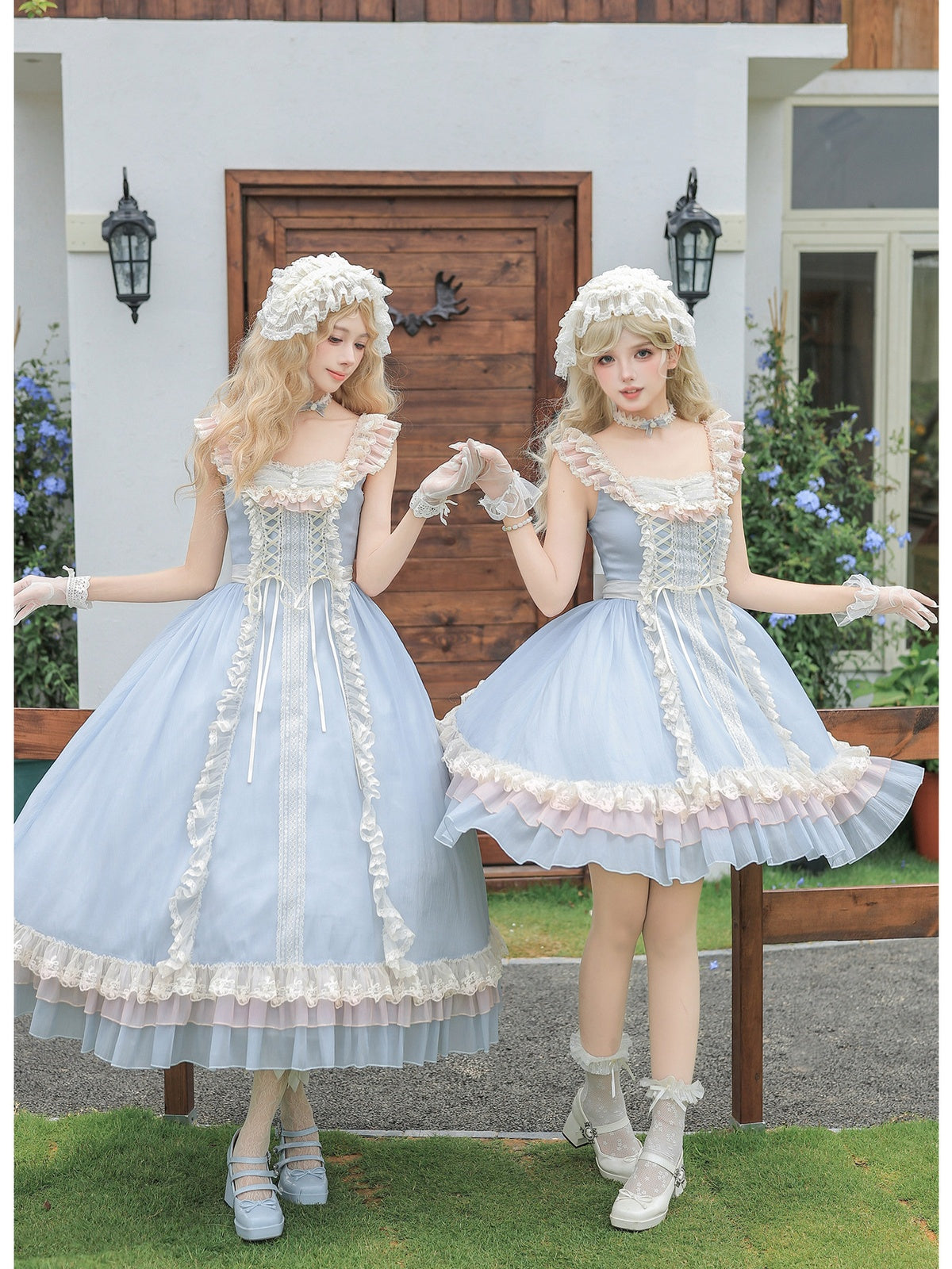 Long Lolita Flutter Sleeve JSK with Adjustable Straps