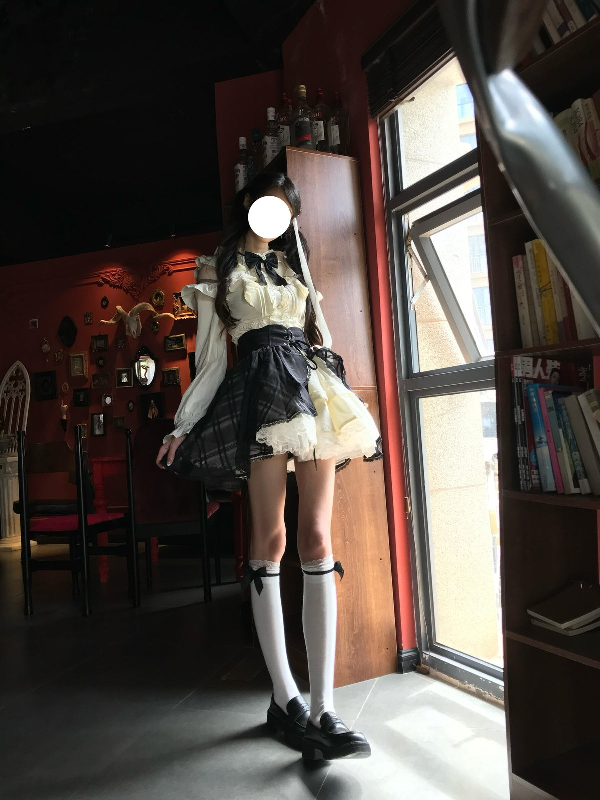 Rita White & Black Classic Lolita OP Dress - Girly Princess Outfit