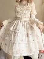 Plus Size Sweet Lolita JSK | Beige Bunny Bakery Jumper Dress