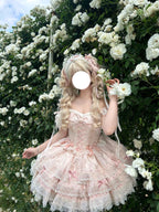 Pink Sweet Lolita Princess Dress - Ruffle Lace Layered Cake Skirt