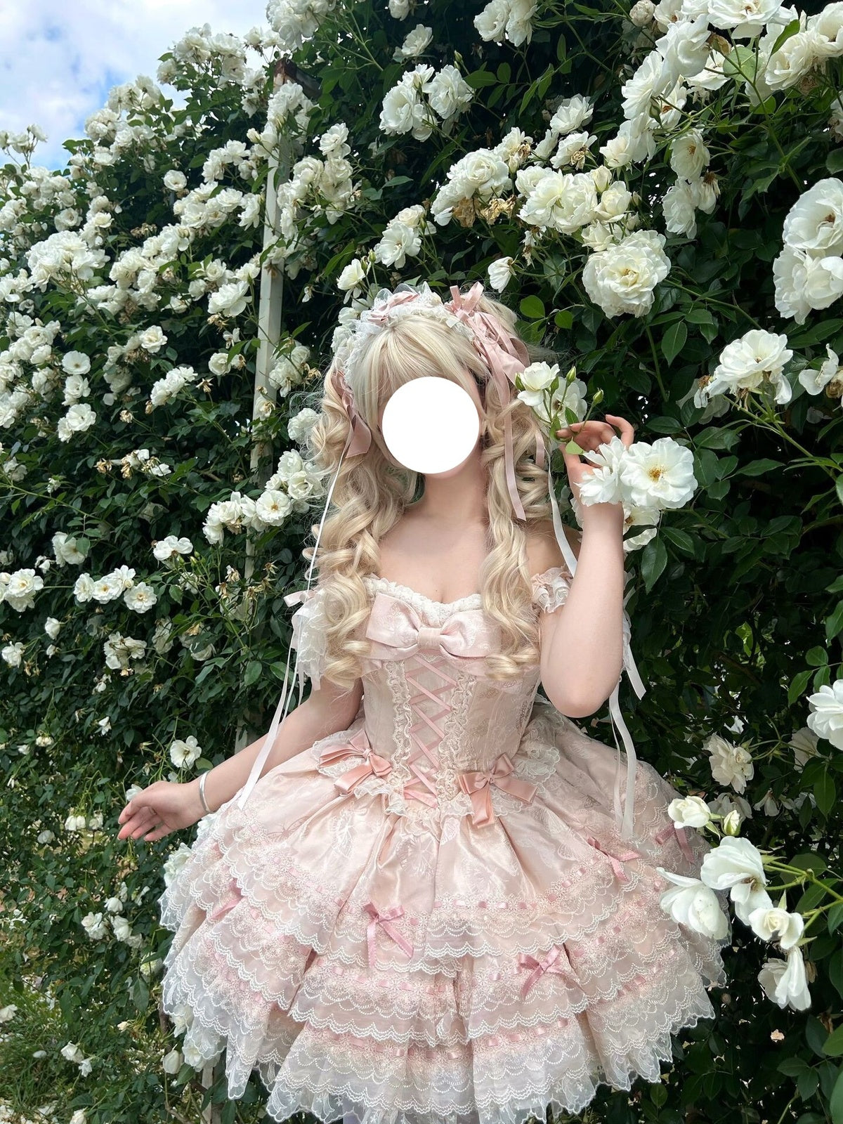 Pink Sweet Lolita Princess Dress - Ruffle Lace Layered Cake Skirt