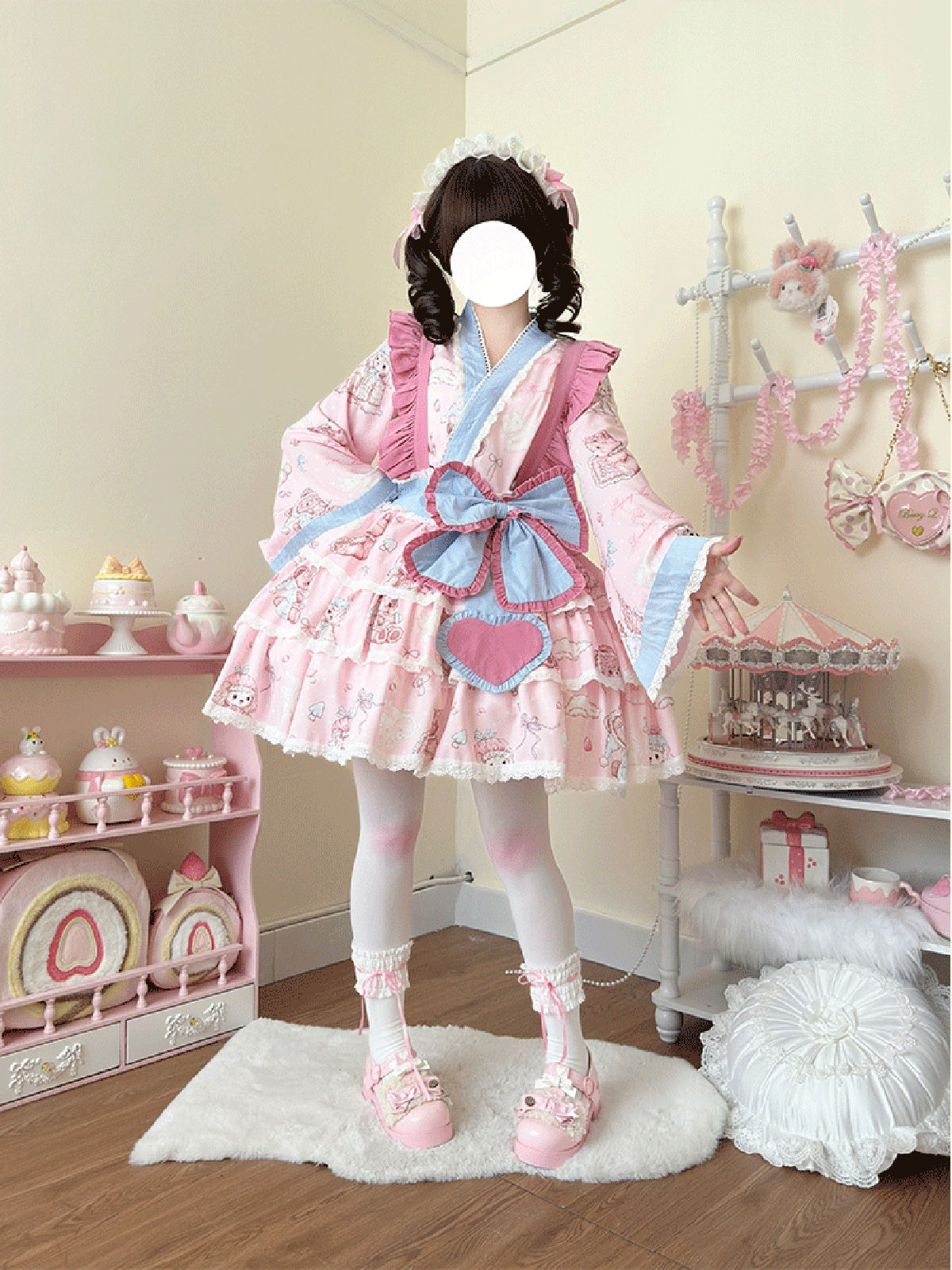 Plus Size Pink Lolita Set - Sweet Kawaii Skirt & Top Outfit