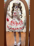 Sweet Strawberry Lolita JSK Dress Set with Blouse & Headband