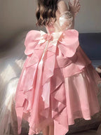 Sweet Pink Gradient Lolita Dress: High-Low Princess Wedding Gown