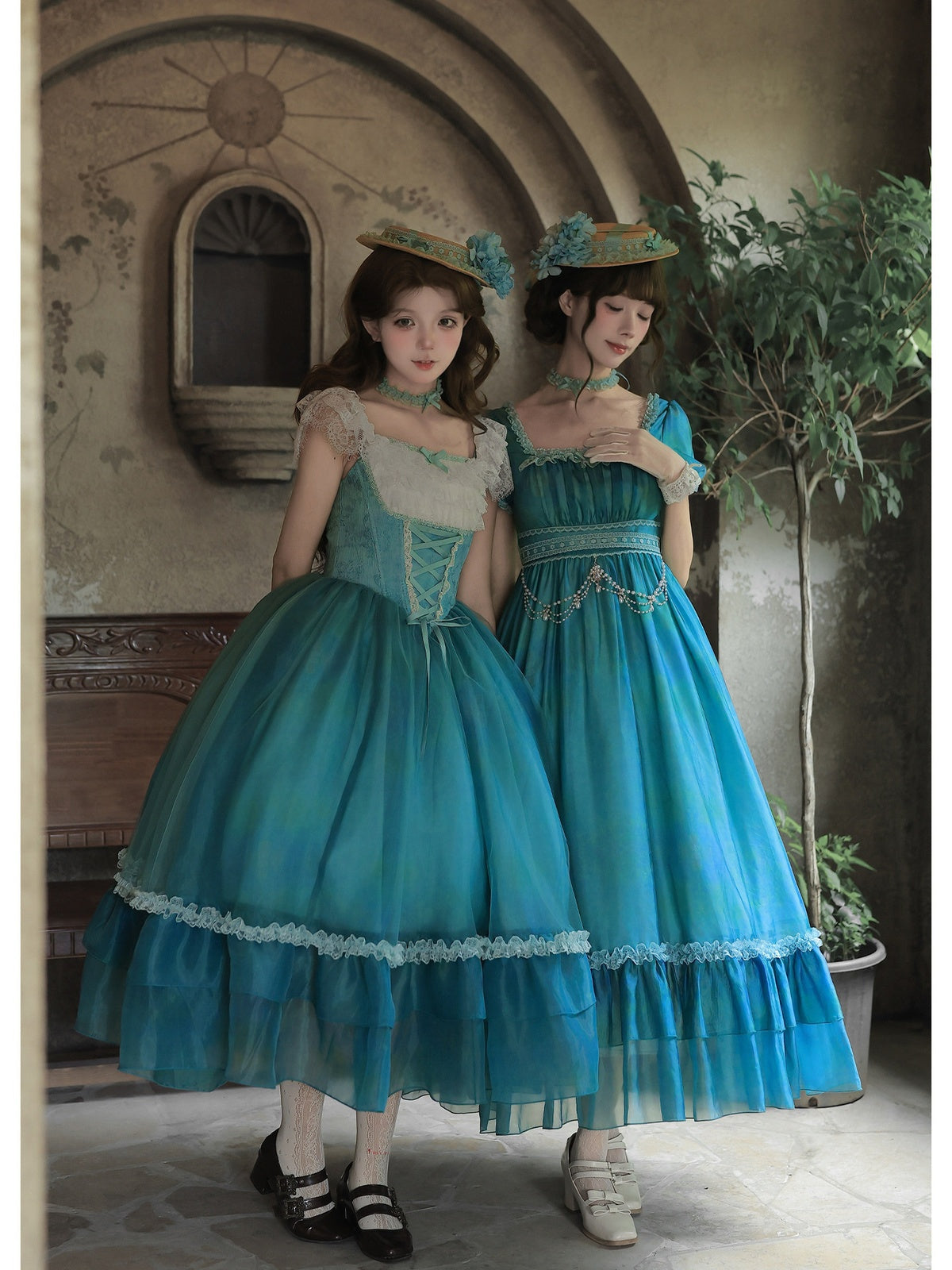 Empire Lolita Long OP Set with Belt, Chain & Choker