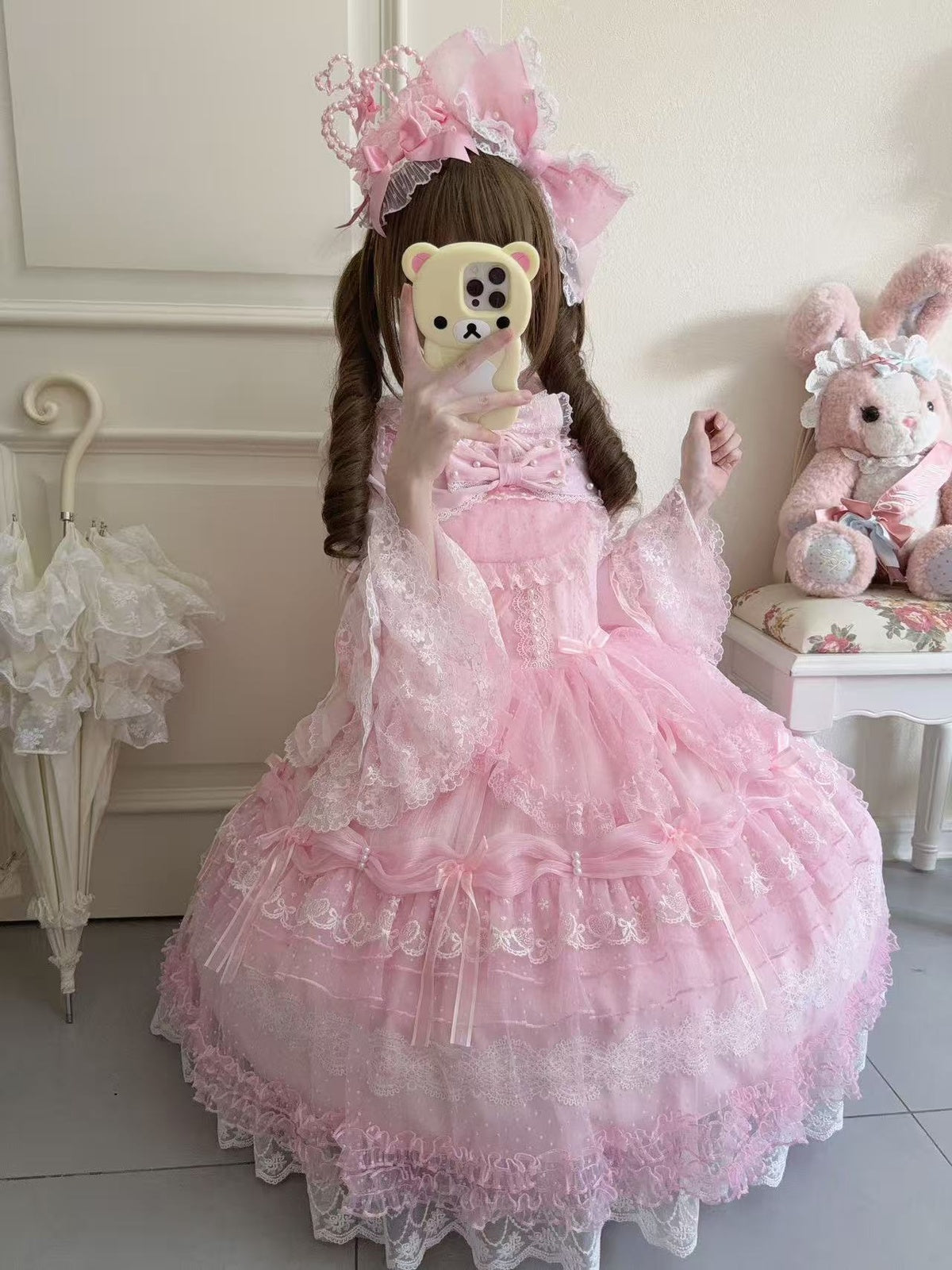 Pink Ballet Doll Lolita JSK Dress | Sweet Frill Princess Gown