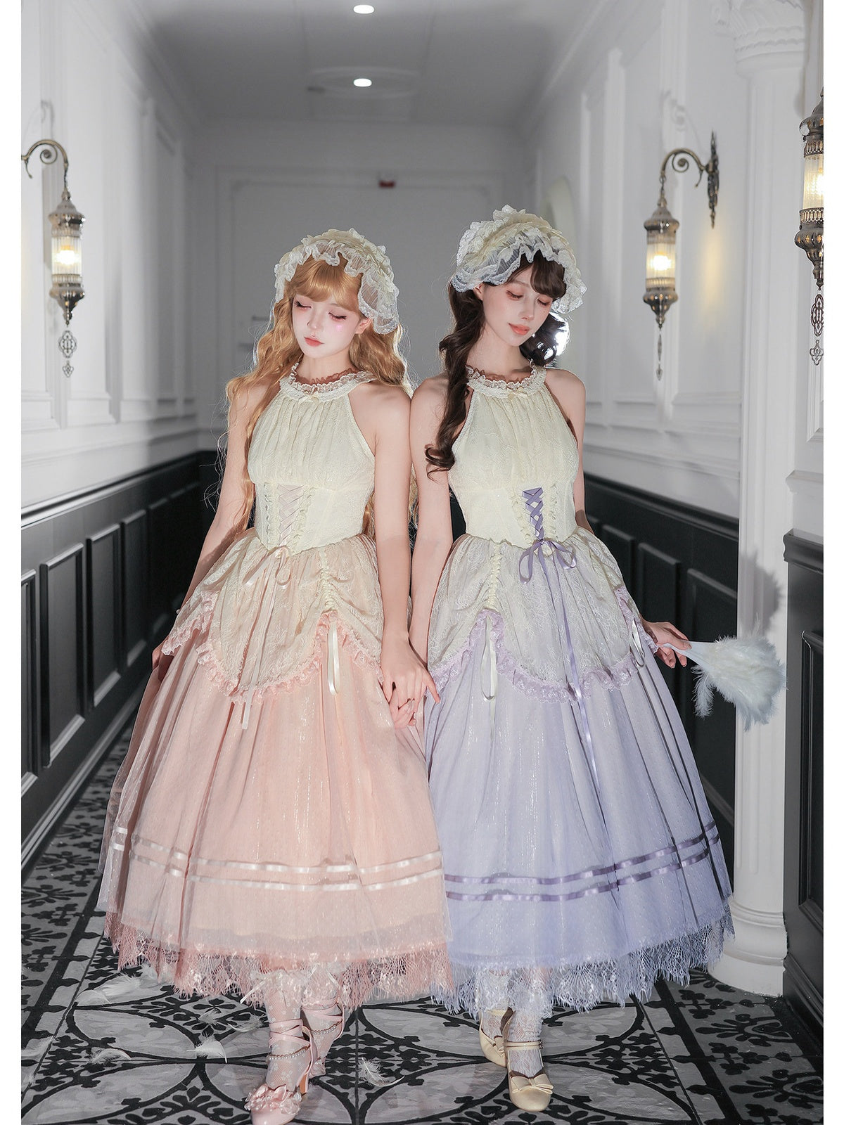Purple Classic Lolita Halter Long JSK with Waist Boning
