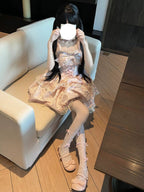 Sweet Pink Balletcore Lolita JSK Dress Full Set with Petticoat