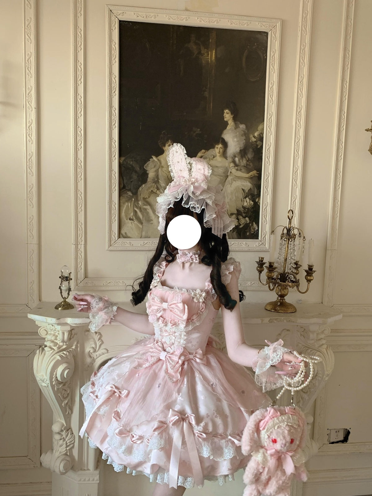 Sweet Lolita Pink Bunny Sakura Dress Set - Cute Princess Ball Gown