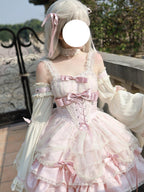 Sweet Pink Lolita JSK Dress Set: Princess Coming of Age Gown