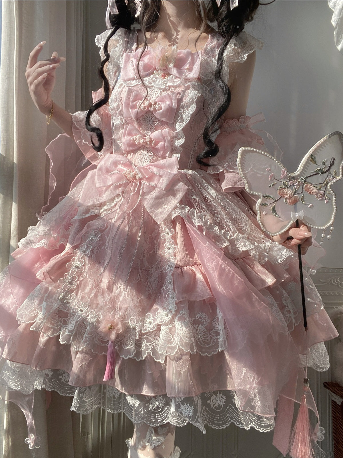 Pink Qi Lolita JSK Dress Set | Chinese Style Princess Jumper Skirt