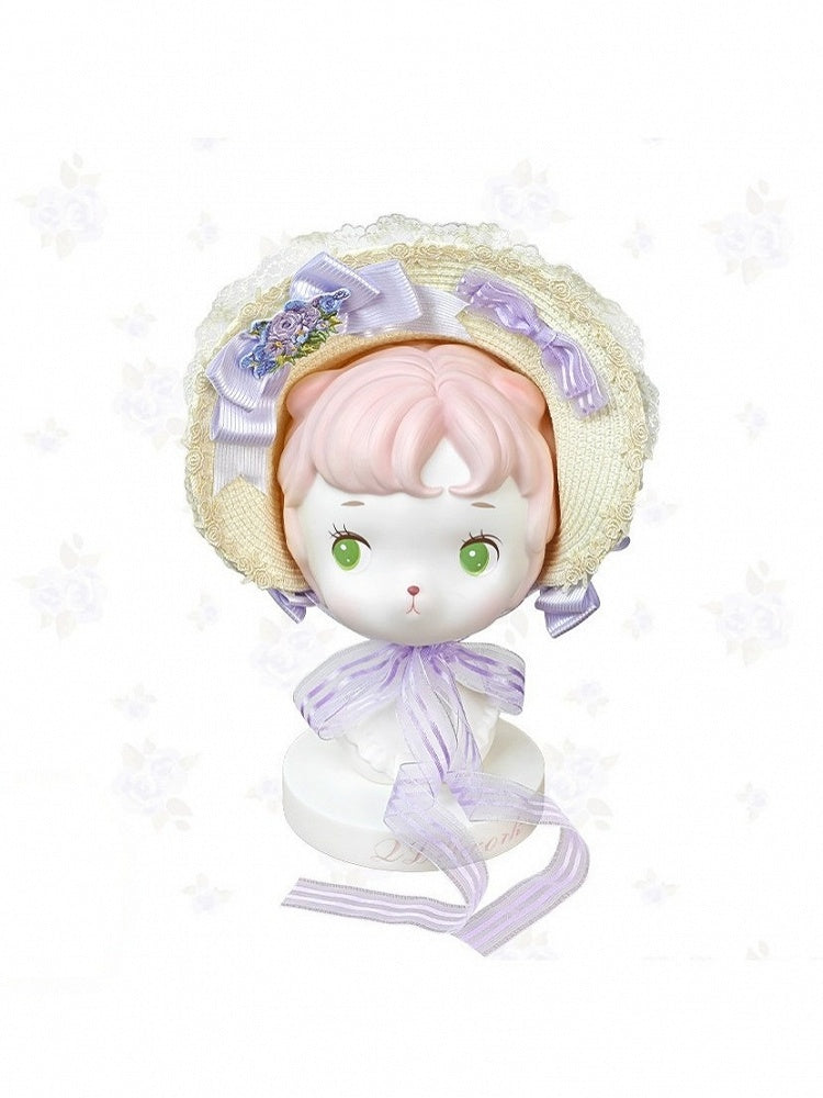 Sweet Floral Lolita Bonnet with Delicate Details - Stars Fall on the Foggy Island | CoyBunny