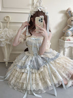 Blue Ballet Lolita JSK Dress with Train | Sweet Princess Gown