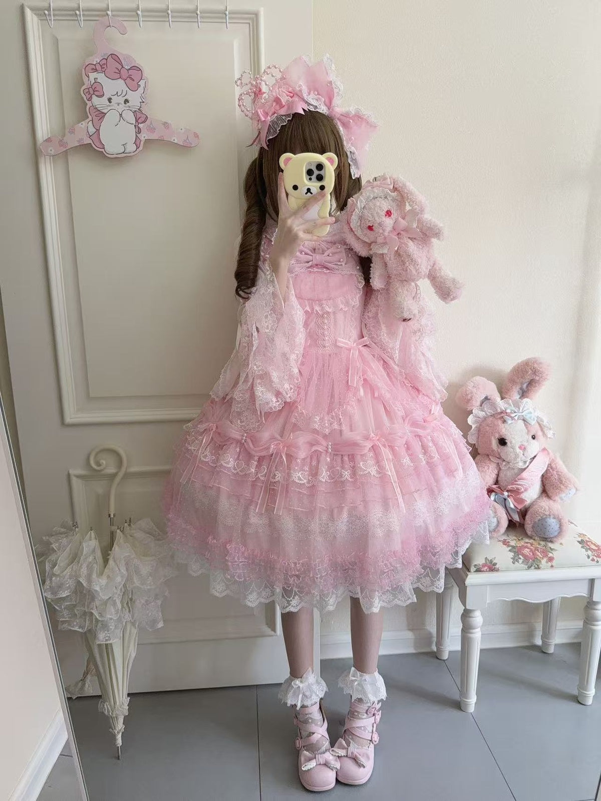 Pink Ballet Doll Lolita JSK Dress | Sweet Frill Princess Gown