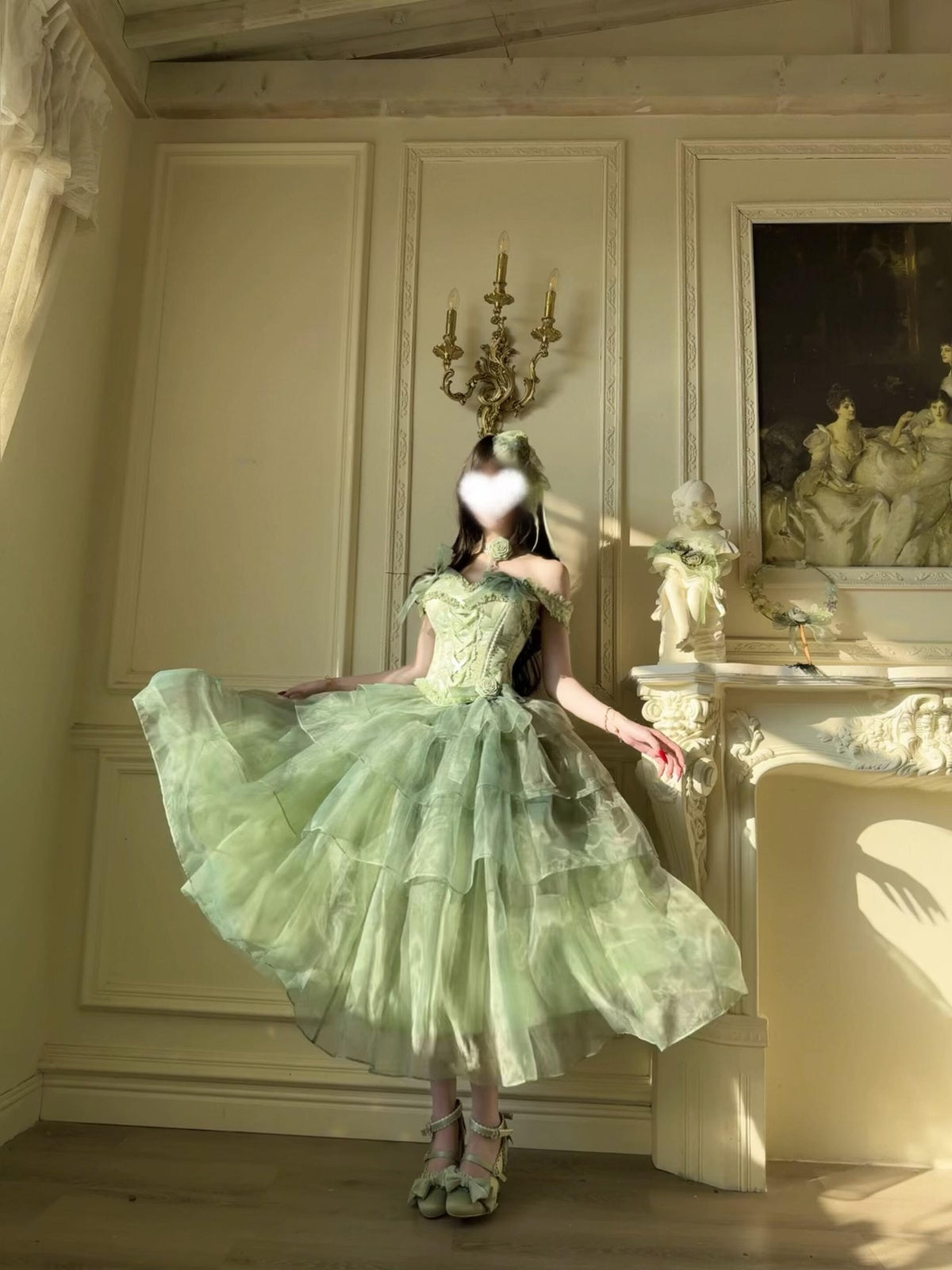 Green Lolita Princess Ball Gown - Birthday & Prom Dress Full Set