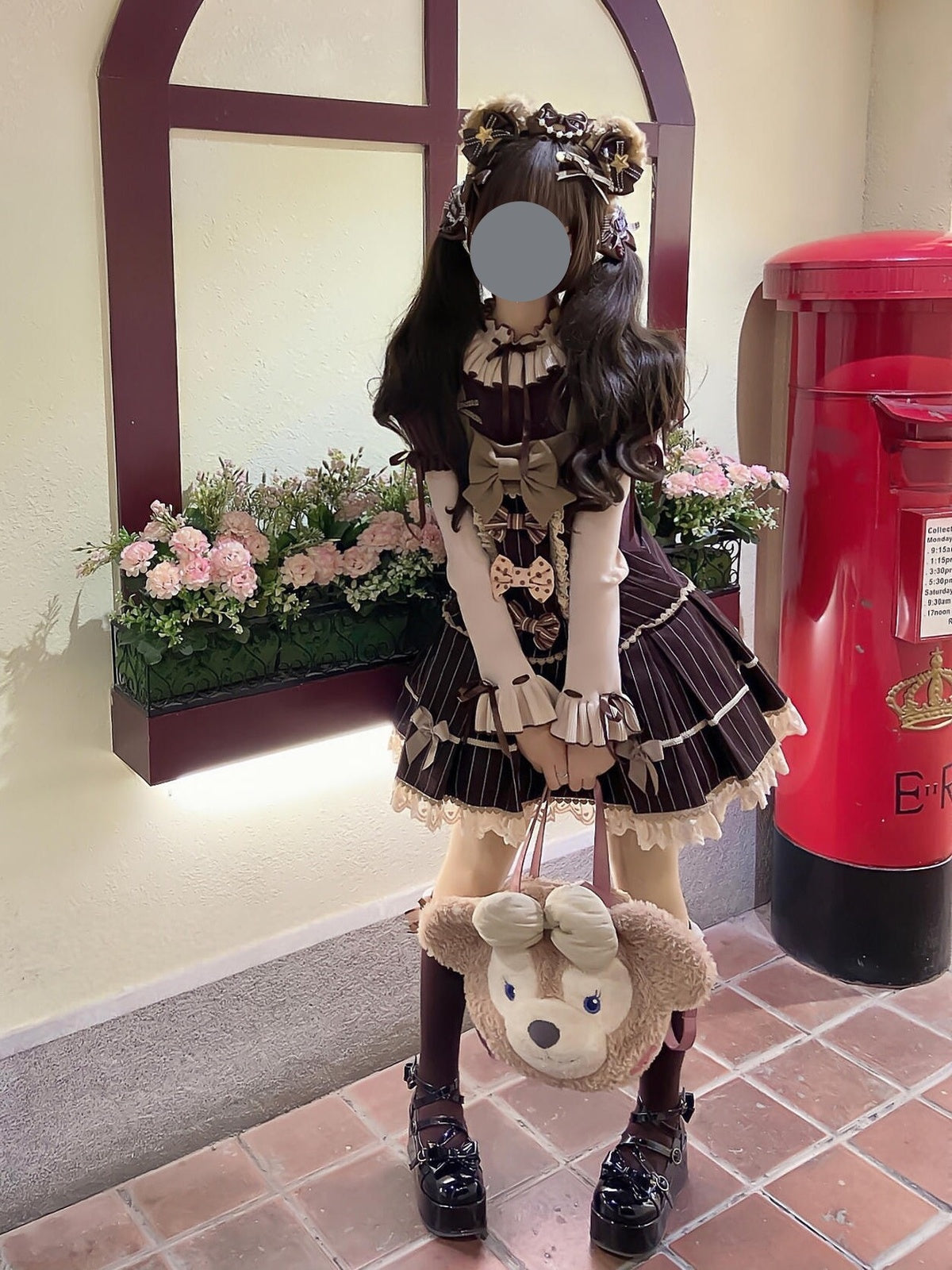 Tiramisu Brown Sweet Lolita JSK Dress Set with Knit Blouse
