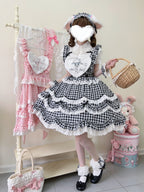 Black Gingham Sweet Lolita JSK Dress & Matching Accessory Set