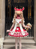 Sweet Red Rabbit Lolita Dress Short Sleeve JSK Set
