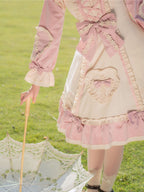 Plus Size Lolita Princess Dress - Cream & Pink Little Gardener OP