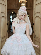 Blue Ballet Lolita JSK Dress with Crown Veil & Necklace