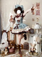 Mint Chocolate Sweet Lolita JSK Dress Set with Knit Blouse