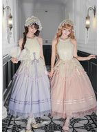Pink Classic Lolita Halter Long JSK with Waist Boning