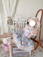 Sweet Ribbon Lolita Ballet JSK Dress - Blue & Pink Princess Gown