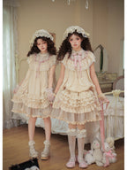Short Doll Lolita OP Set with Adjustable Drawstring Hem