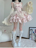 Sweet Pink Lolita JSK Dress Set: Princess Coming of Age Gown