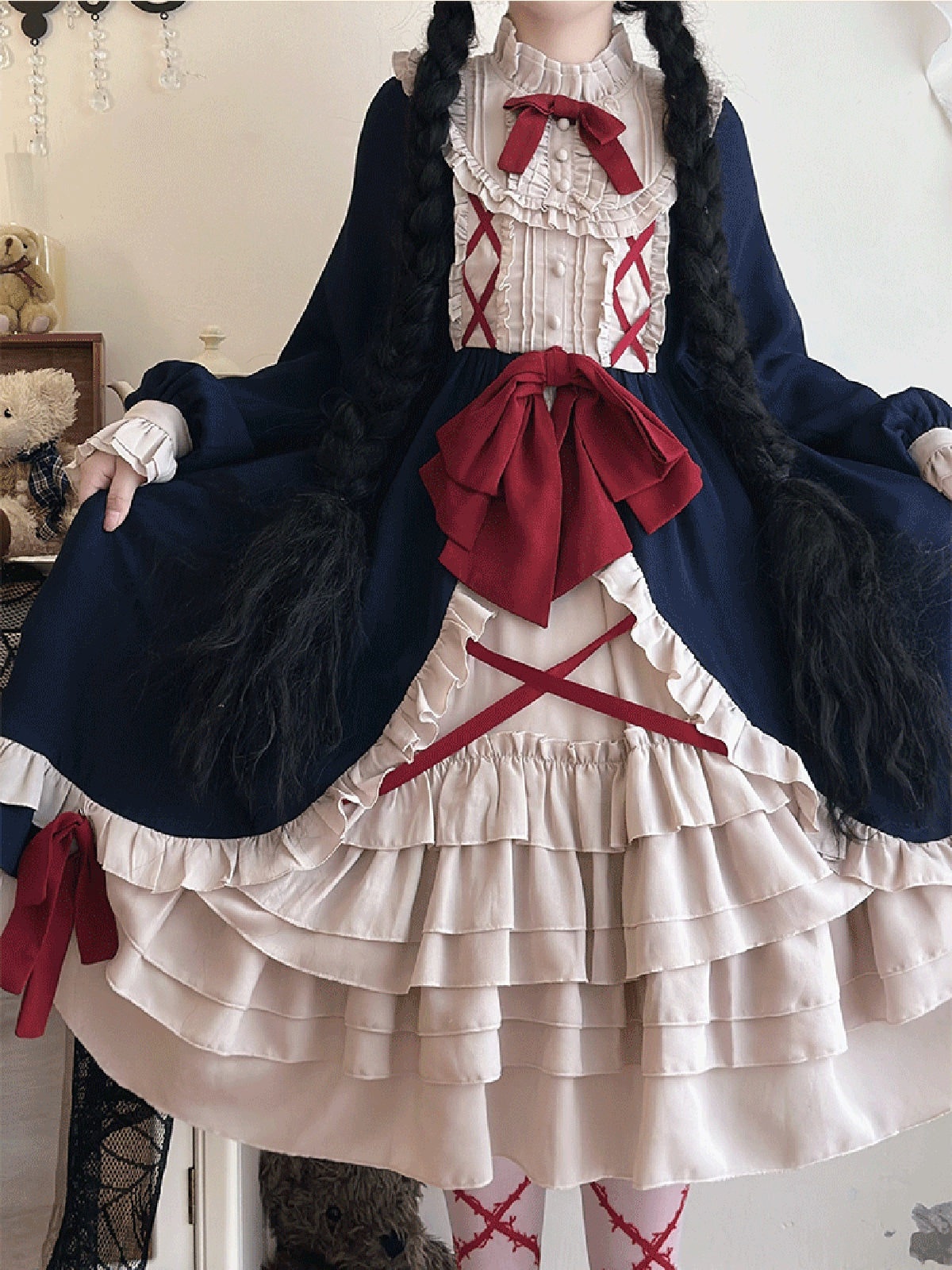 Navy Halloween Plus Size Lolita OP Dress - 2026 A/W Daily Retro Dress