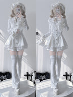 Gothic Lolita Nun Dress Set - White Jirai Kei Subculture Outfit