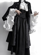 Gothic Black Widow Lolita Dress Set with Hime Sleeve Blouse & SK