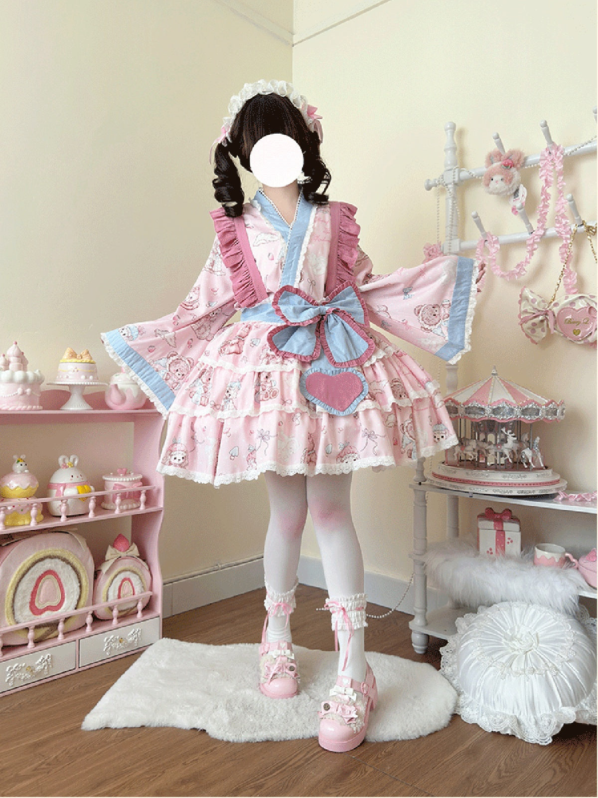 Plus Size Pink Lolita Set - Sweet Kawaii Skirt & Top Outfit