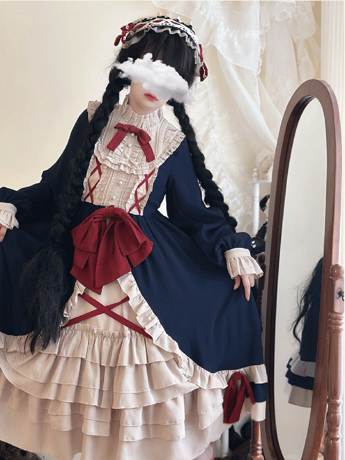 Navy Halloween Plus Size Lolita OP Dress - 2026 A/W Daily Retro Dress