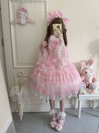 Pink Ballet Doll Lolita JSK Dress | Sweet Frill Princess Gown