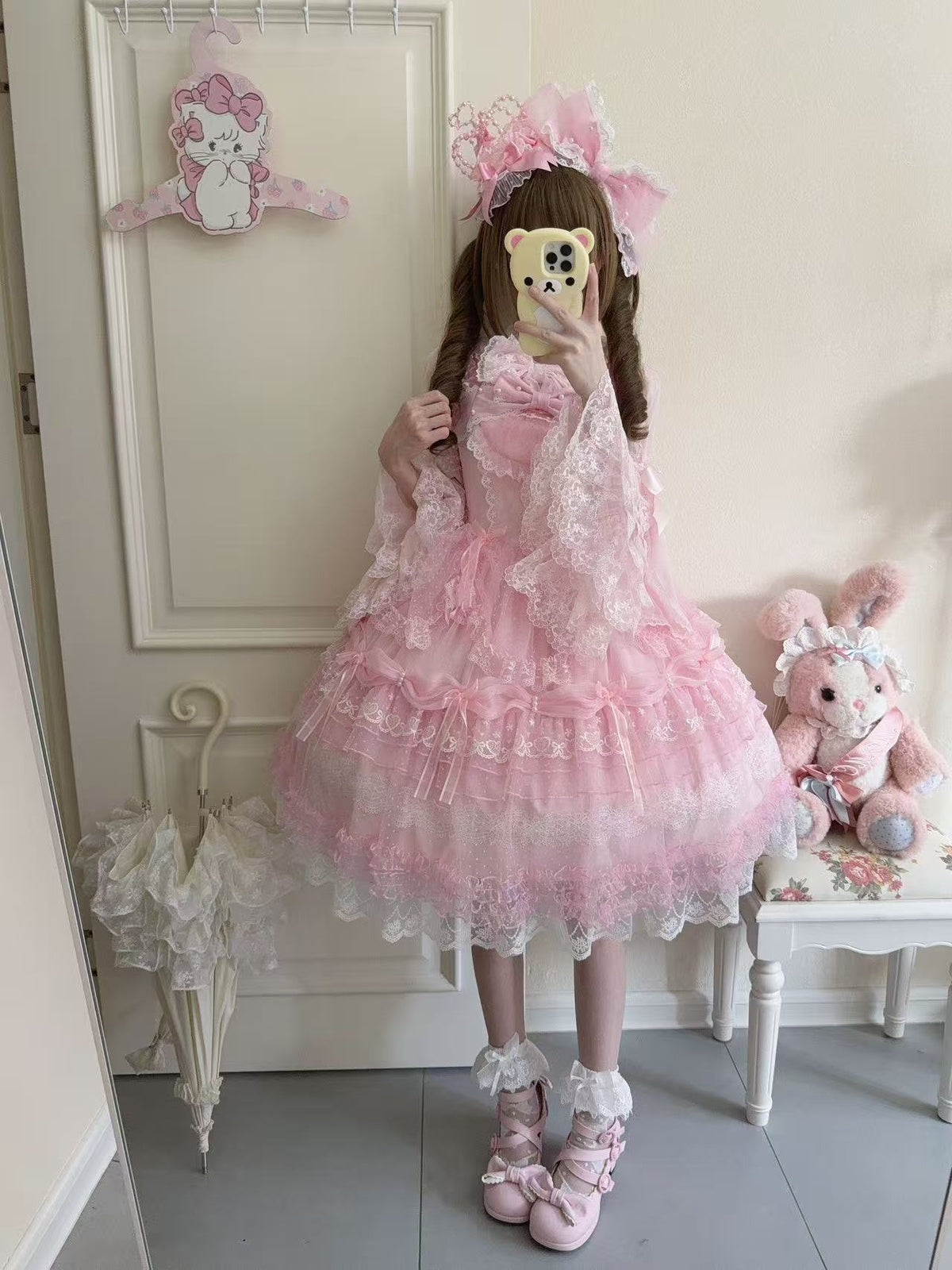 Pink Ballet Doll Lolita JSK Dress | Sweet Frill Princess Gown