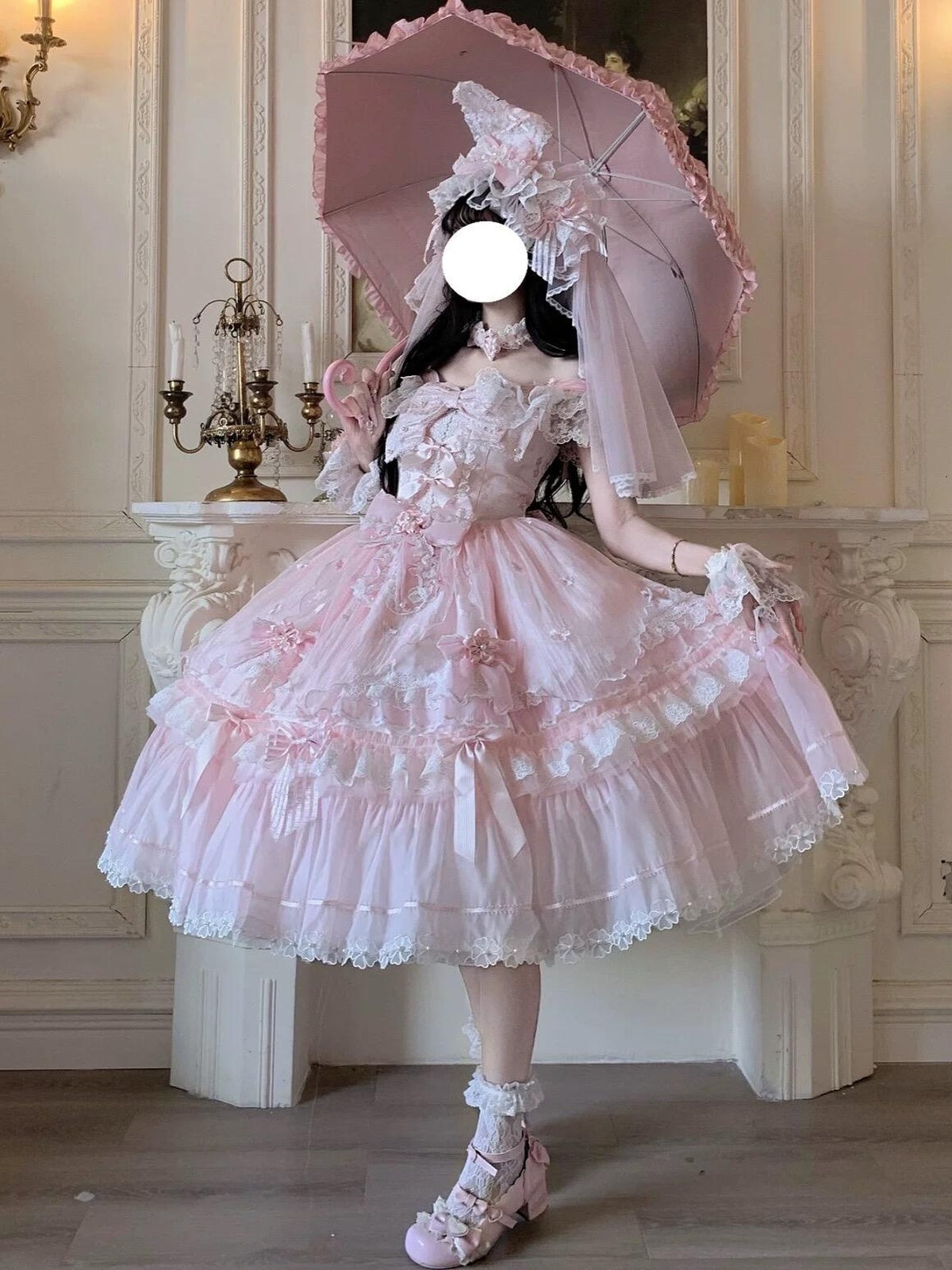 Sweet Lolita Pink Bunny Sakura JSK Dress - Cute Princess Ball Gown