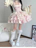 Sweet Pink Lolita JSK Dress Set: Princess Coming of Age Gown